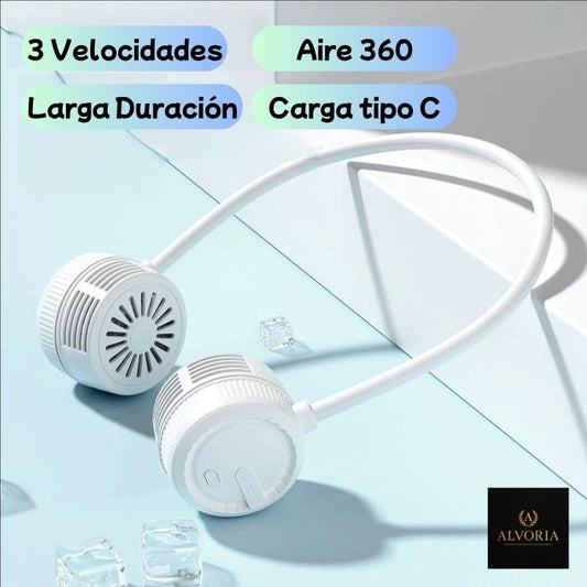 Ventilador de Cuello Sin Aspas Recargable USB 360° – ALVORIA™ Mini