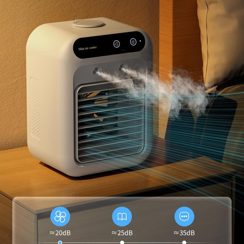 Mini Aire Acondicionado Portátil ALVORIA™ – USB, Silencioso y Recargable