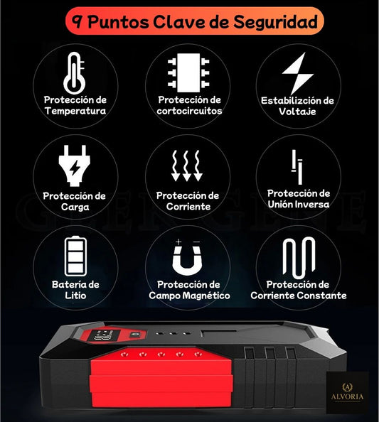Arrancador de Batería para Coche GKFLY 18000mAh – Power Bank Portátil 12V | Motores Gasolina 6.0L y Diésel 4.0L