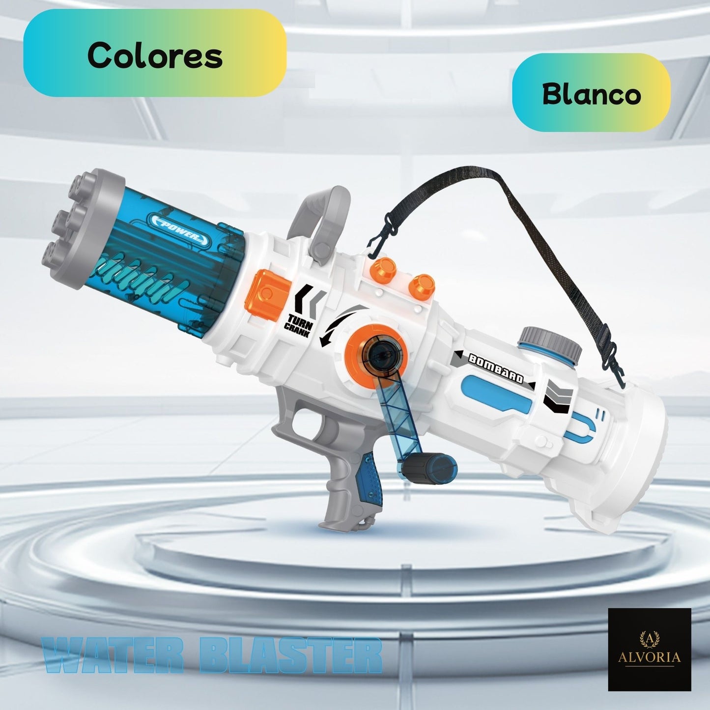 Pistola de Agua Gatling 1000ml | Alta Capacidad | Verano Niños