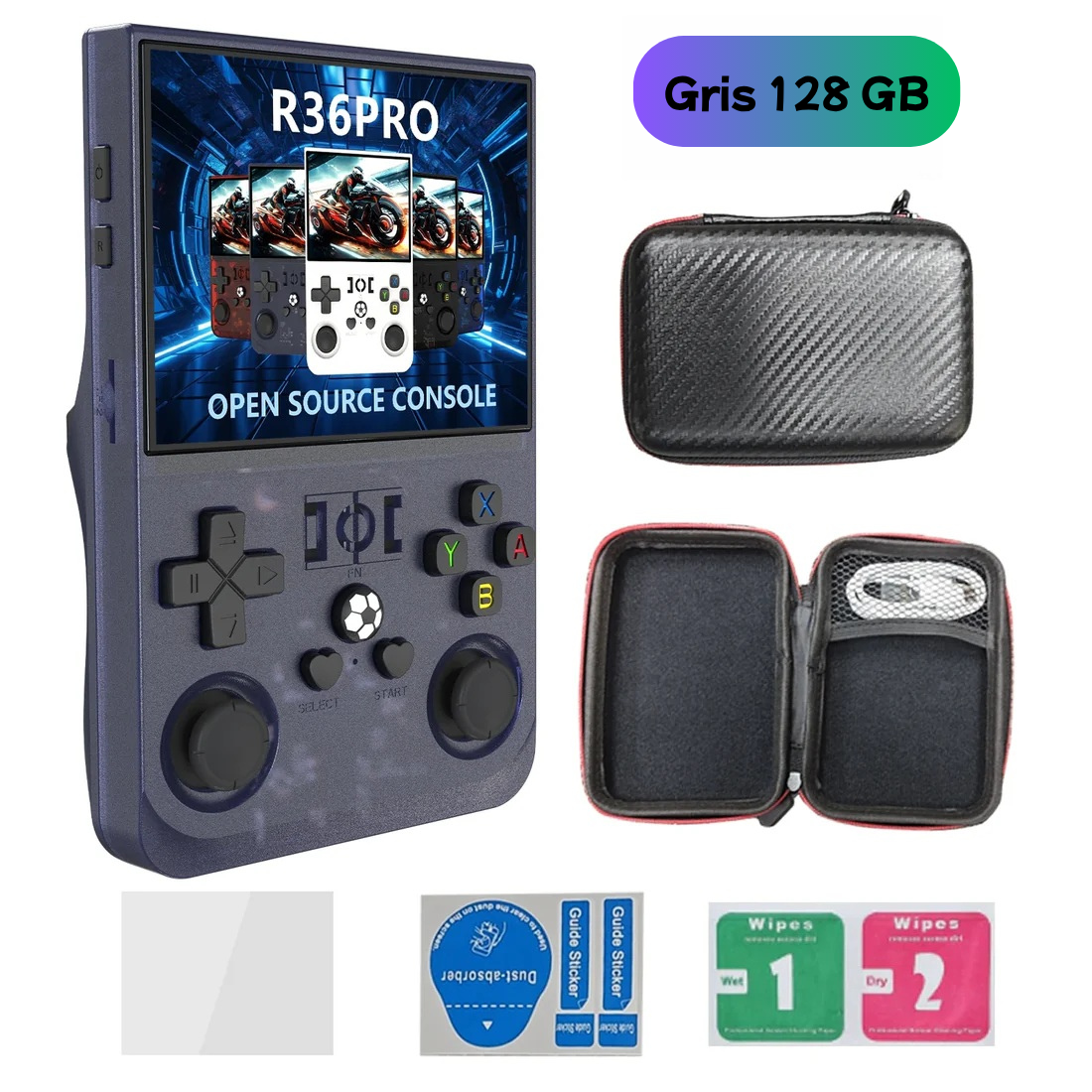 Consola Retro R36 PRO 128GB con 22.000 Juegos – Sistema Linux, Pantalla IPS 3.5” | En Español