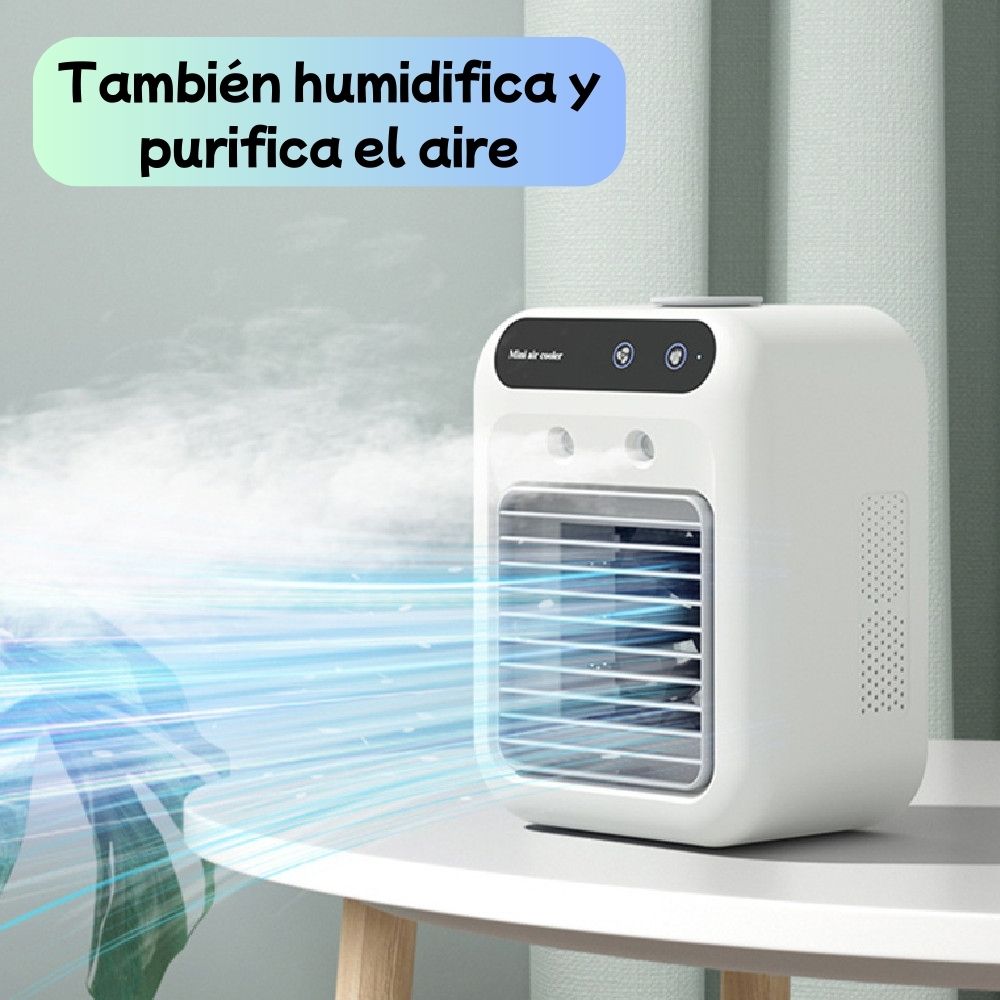 Mini Aire Acondicionado Portátil ALVORIA™ – USB, Silencioso y Recargable