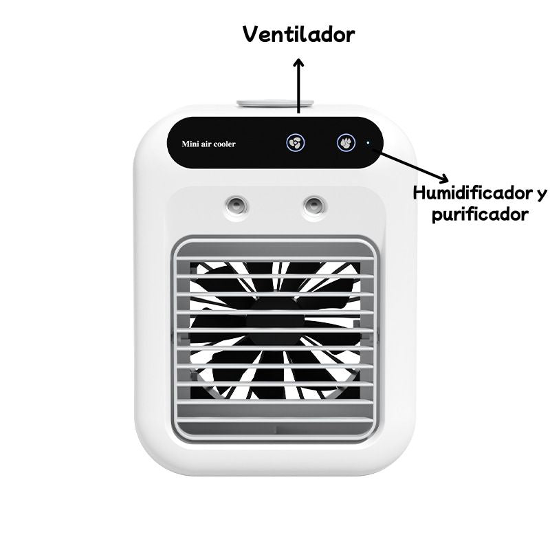 Mini Aire Acondicionado Portátil ALVORIA™ – USB, Silencioso y Recargable