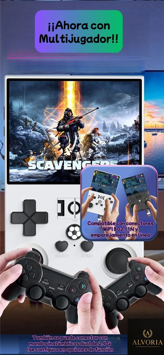 Consola Retro R36 PRO 128GB con 22.000 Juegos – Sistema Linux, Pantalla IPS 3.5” | En Español