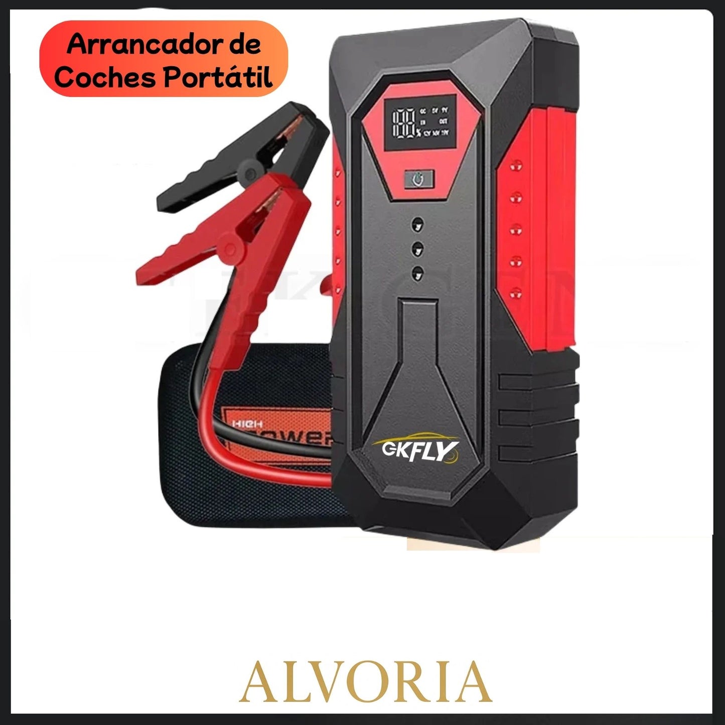 Arrancador de Batería para Coche GKFLY 18000mAh – Power Bank Portátil 12V | Motores Gasolina 6.0L y Diésel 4.0L