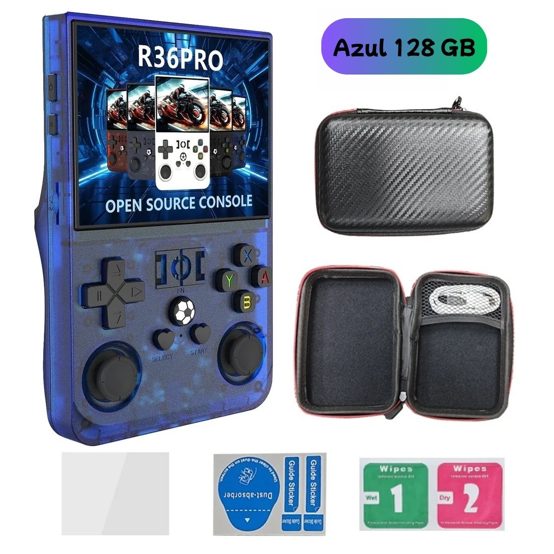 Consola Retro R36 PRO 128GB con 22.000 Juegos – Sistema Linux, Pantalla IPS 3.5” | En Español