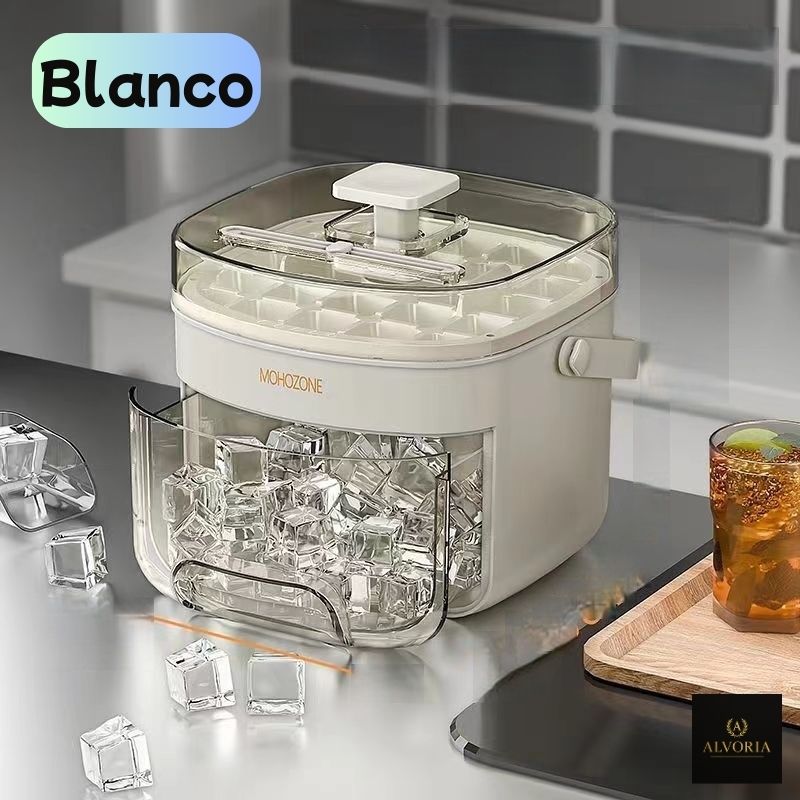 Cubo de Hielo 3 en 1 Portátil – Prensa, Almacenaje y Tapadera Hermética | Ideal para Playa, Casa, Piscina y Fiestas