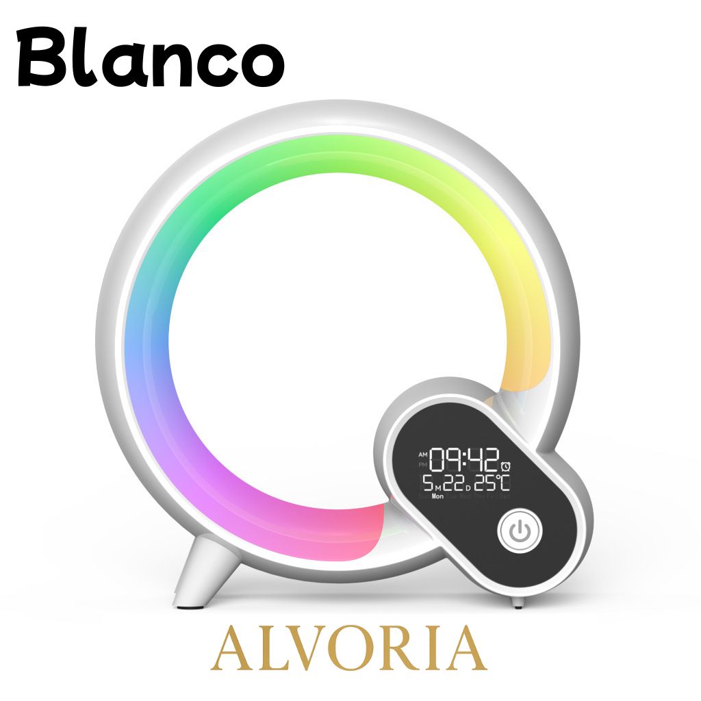 Luz Nocturna Inteligente RGB con Ruido Blanco y Despertador App