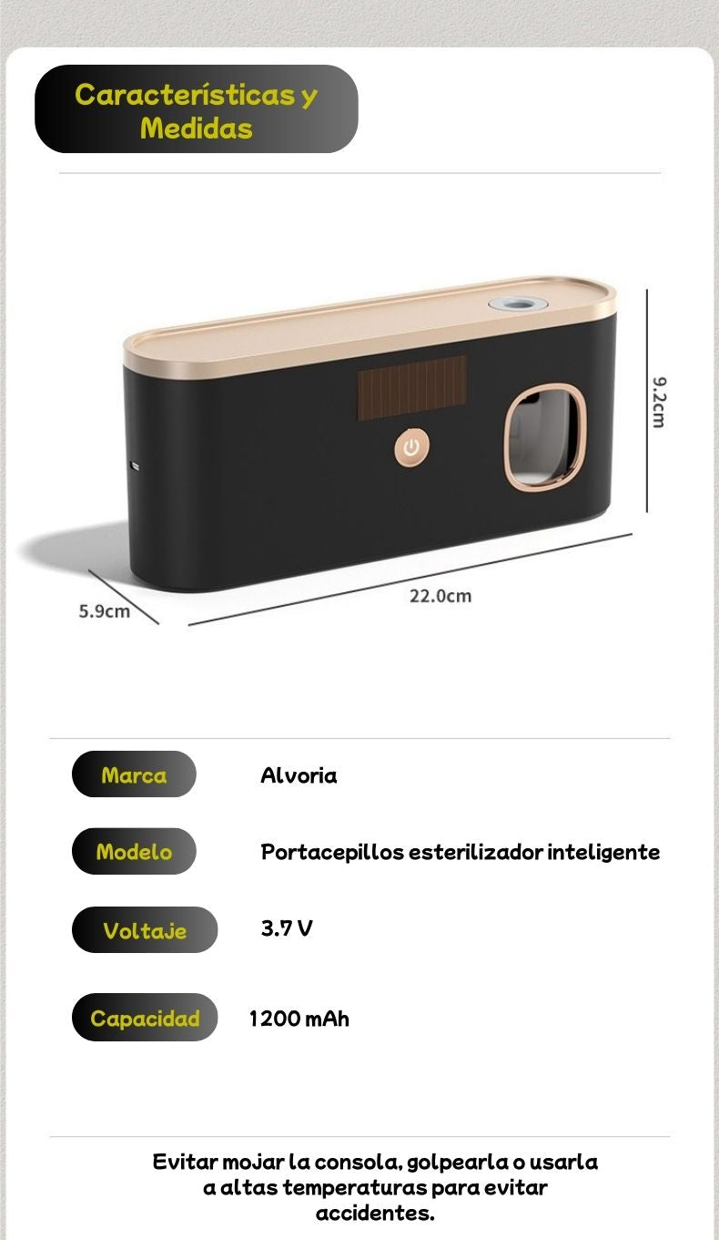 Esterilizador de Cepillos con Soporte | USB Recargable | Diseño Elegante