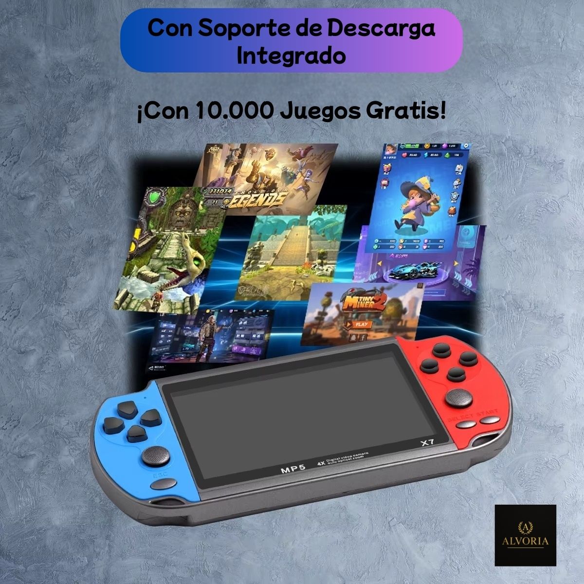 Consola Portátil GAMINJA X7 con 10.000 Juegos – Pantalla HD 4.3" | En Español