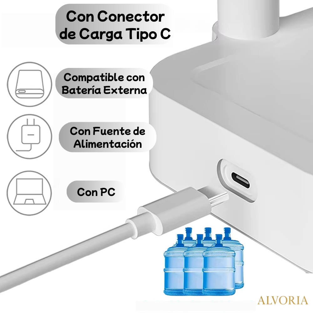 Dispensador de Agua Automático ALVORIA™ USB Recargable 7 Niveles