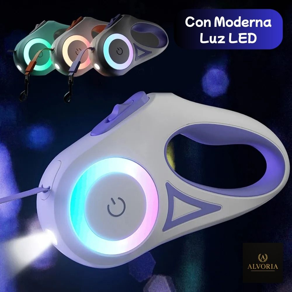 Correa Extensible con Luz LED para Perros + Collar – ALVORIA™