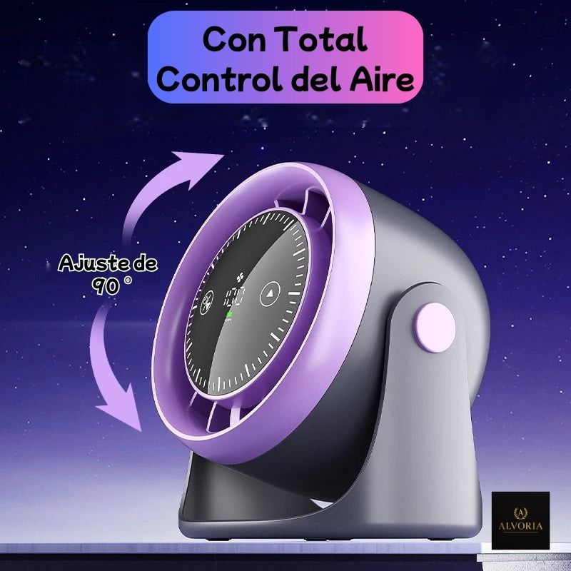 Ventilador de Escritorio ALVORIA™ con Luz LED y Control Táctil USB