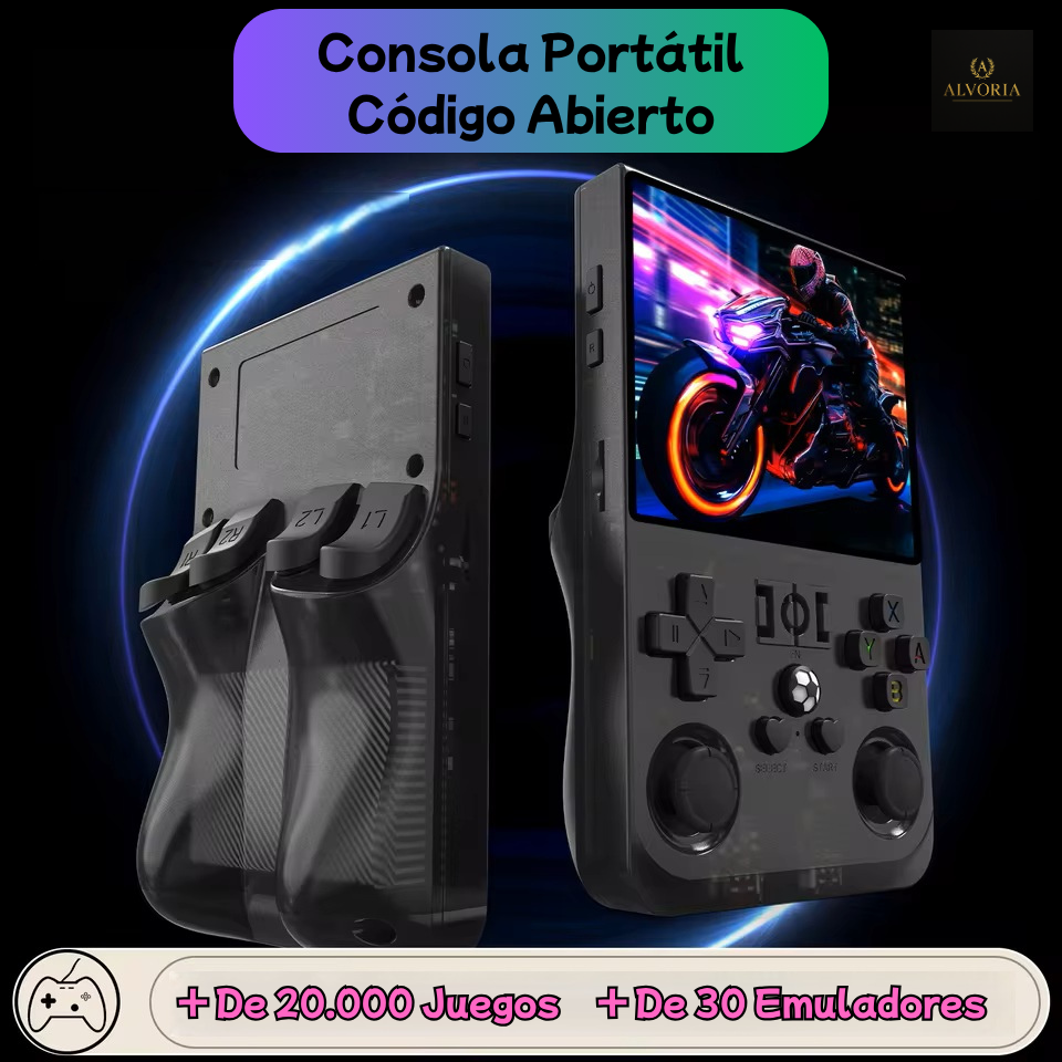 Consola Retro R36 PRO 128GB con 22.000 Juegos – Sistema Linux, Pantalla IPS 3.5” | En Español