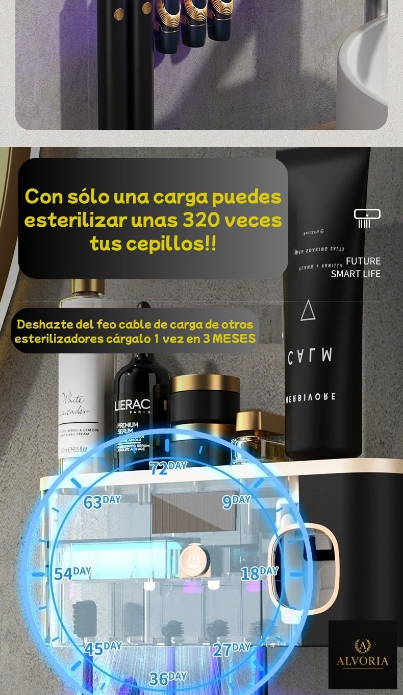 Esterilizador de Cepillos con Soporte | USB Recargable | Diseño Elegante