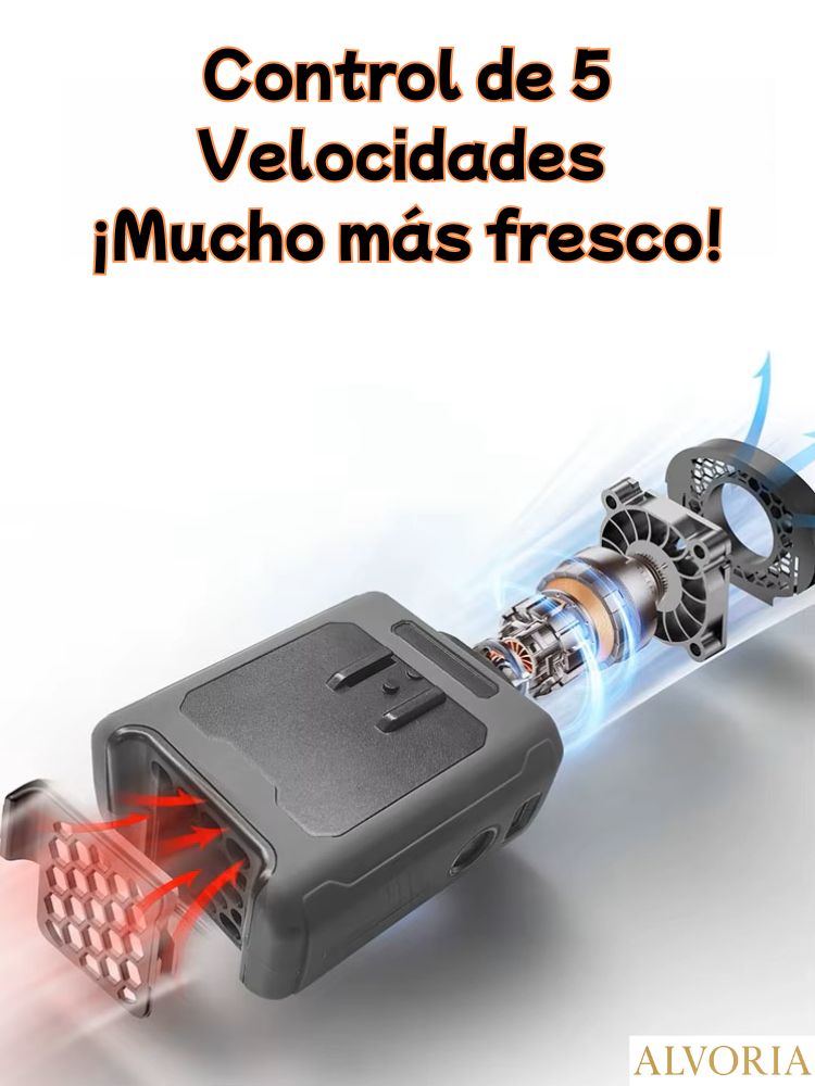 Ventilador Portátil de Cintura con Power Bank y Luz LED – ALVORIA™ 3 en 1