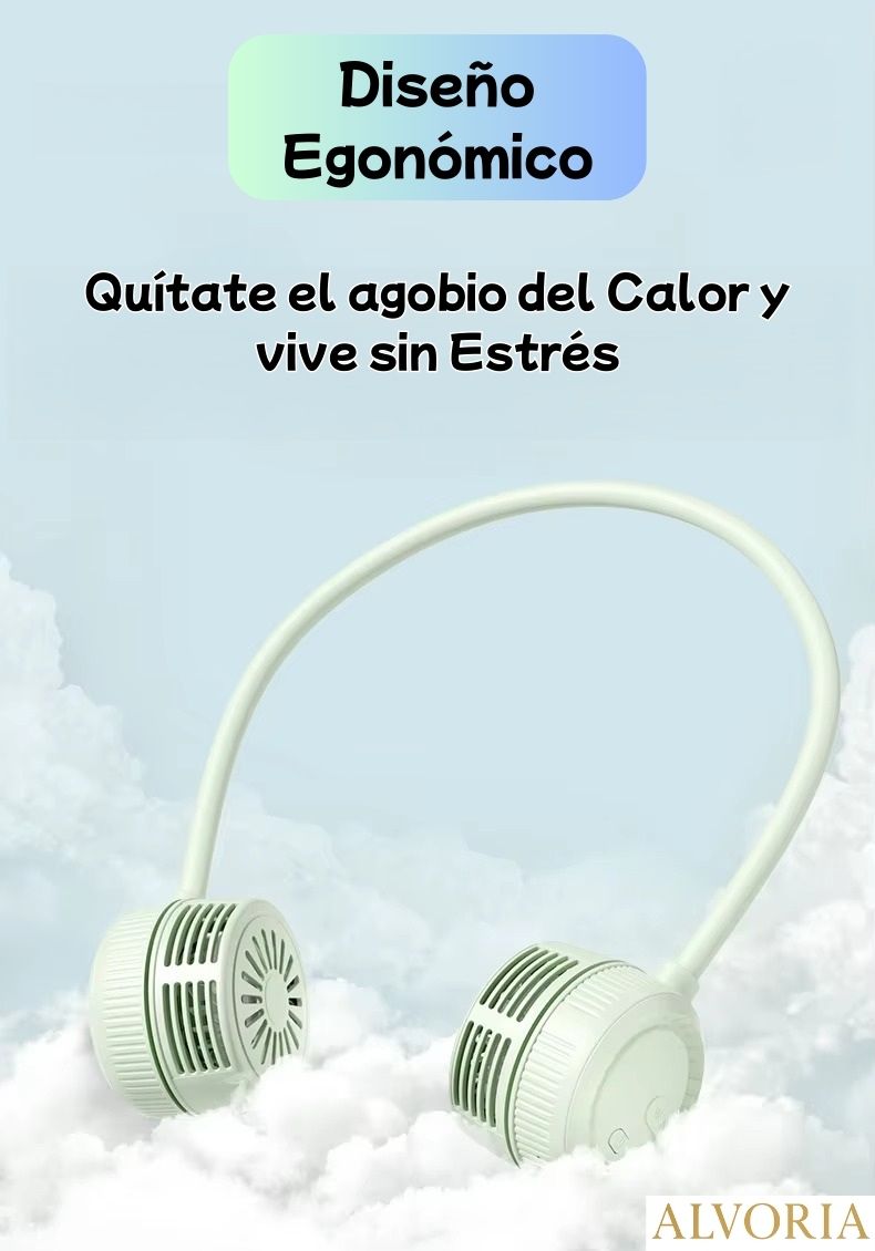 Ventilador de Cuello Sin Aspas Recargable USB 360° – ALVORIA™ Mini