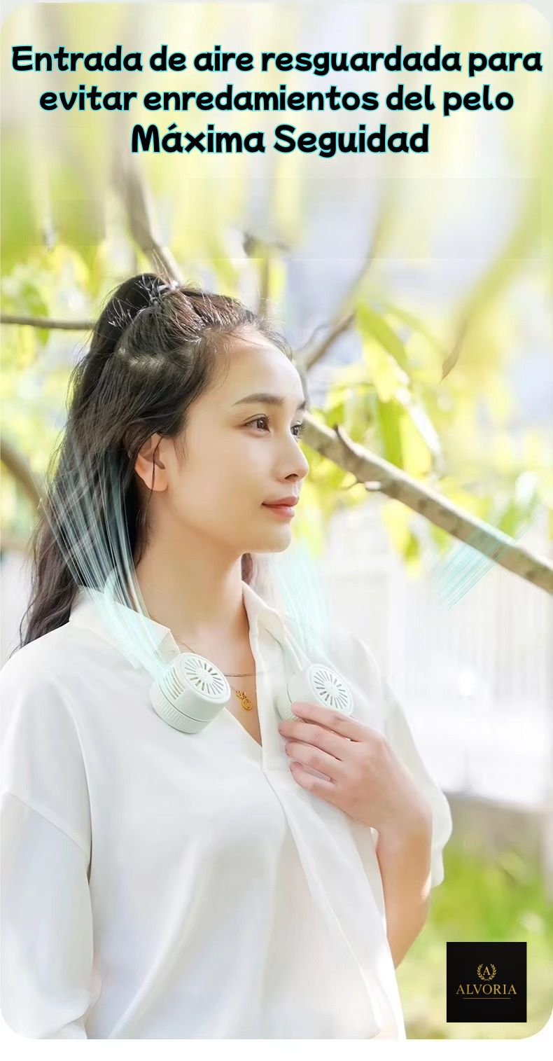 Ventilador de Cuello Sin Aspas Recargable USB 360° – ALVORIA™ Mini