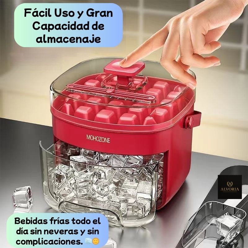 Cubo de Hielo 3 en 1 Portátil – Prensa, Almacenaje y Tapadera Hermética | Ideal para Playa, Casa, Piscina y Fiestas