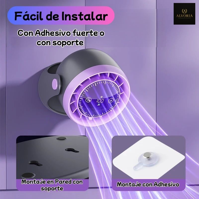 Ventilador de Escritorio ALVORIA™ con Luz LED y Control Táctil USB