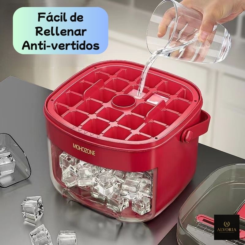 Cubo de Hielo 3 en 1 Portátil – Prensa, Almacenaje y Tapadera Hermética | Ideal para Playa, Casa, Piscina y Fiestas