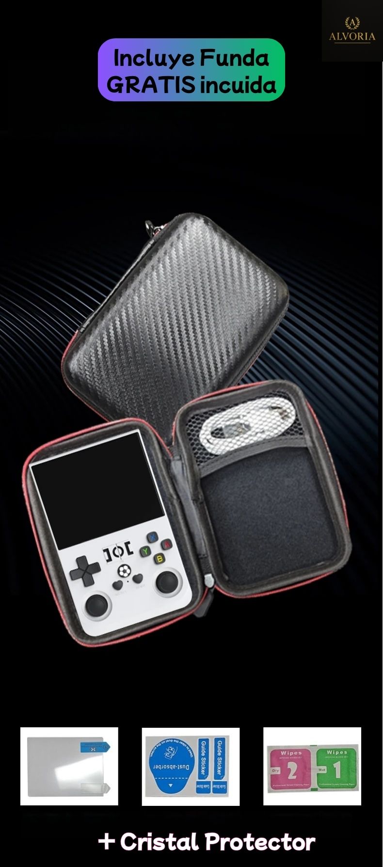 Consola Retro R36 PRO 128GB con 22.000 Juegos – Sistema Linux, Pantalla IPS 3.5” | En Español