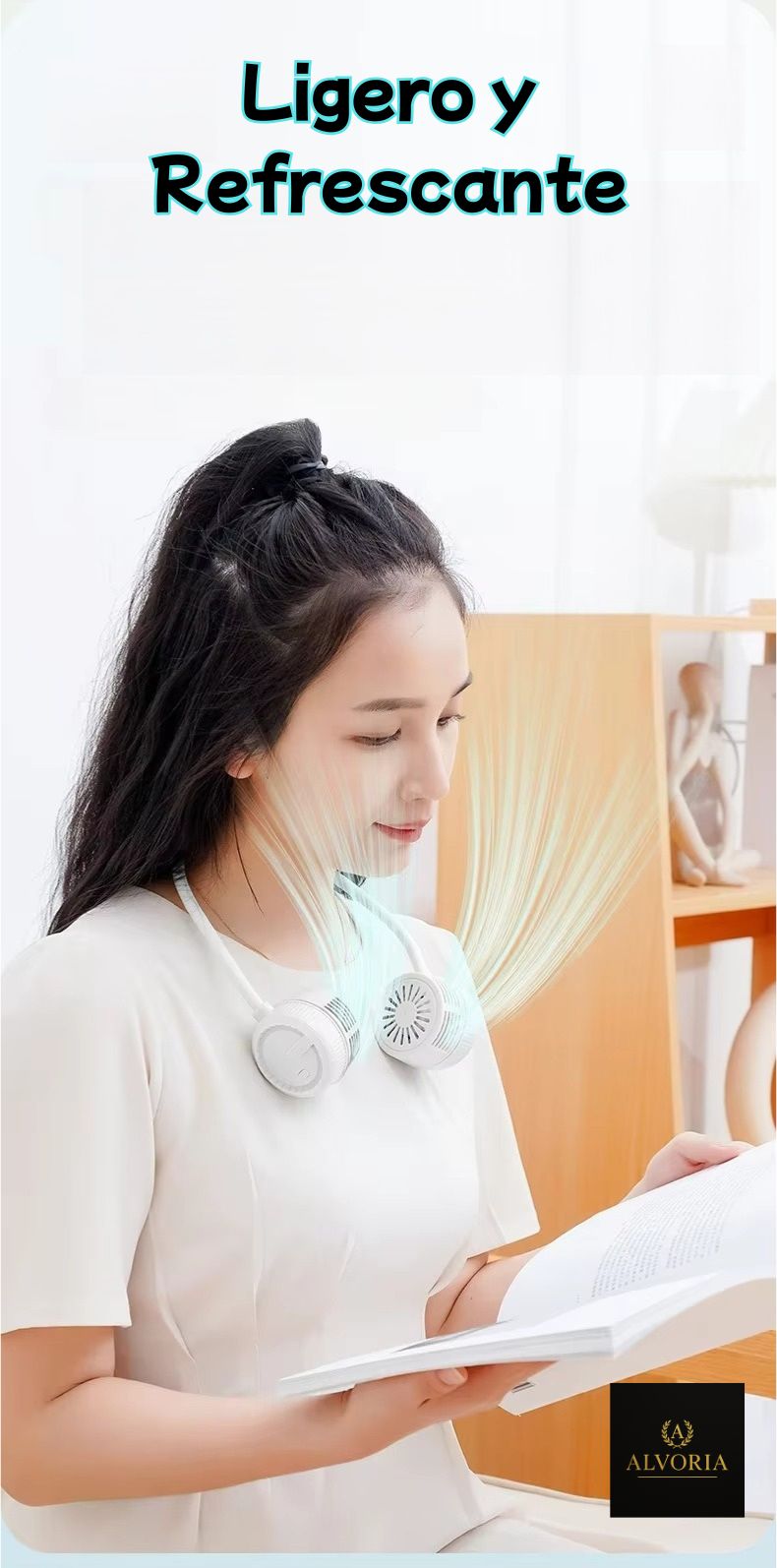 Ventilador de Cuello Sin Aspas Recargable USB 360° – ALVORIA™ Mini