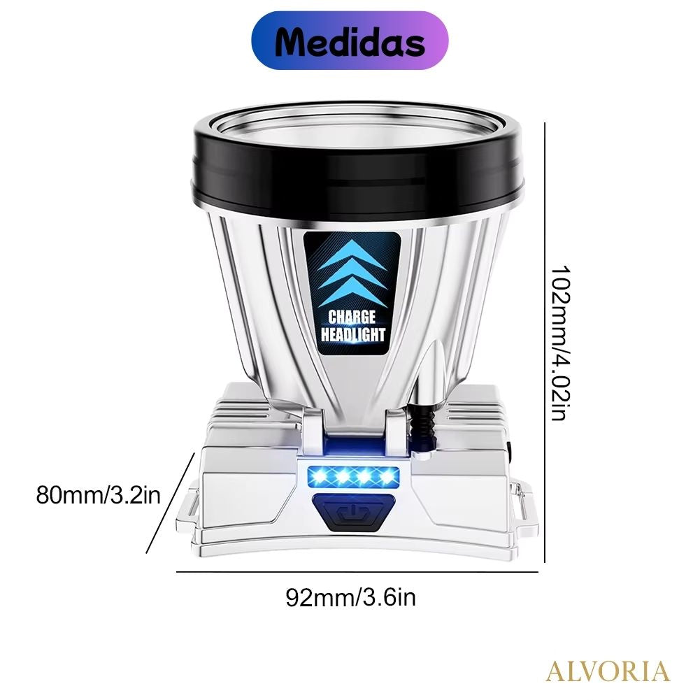 Linterna Frontal LED Recargable 1200mAh Impermeable – ALVORIA™