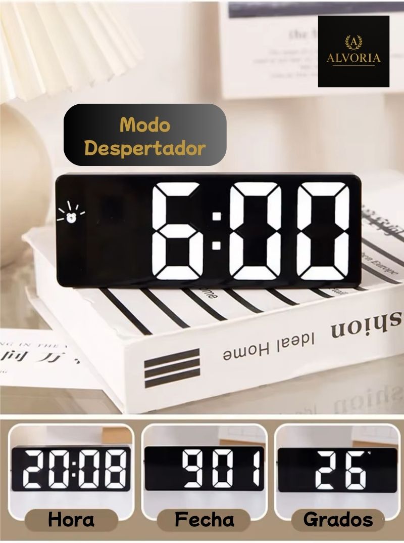 Despertador Digital LED de Mesita con Pantalla Espejo – ALVORIA™ Niños y Adultos