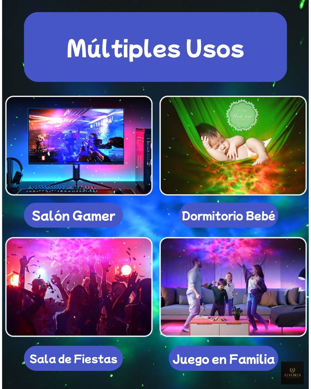 Proyector Astronauta Galáctico con Estrellas – Lámpara LED Infantil