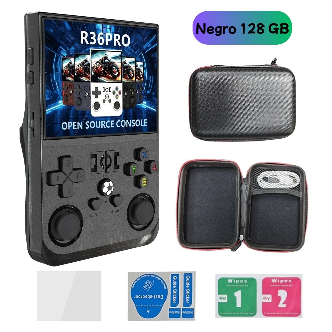 Consola Retro R36 PRO 128GB con 22.000 Juegos – Sistema Linux, Pantalla IPS 3.5” | En Español