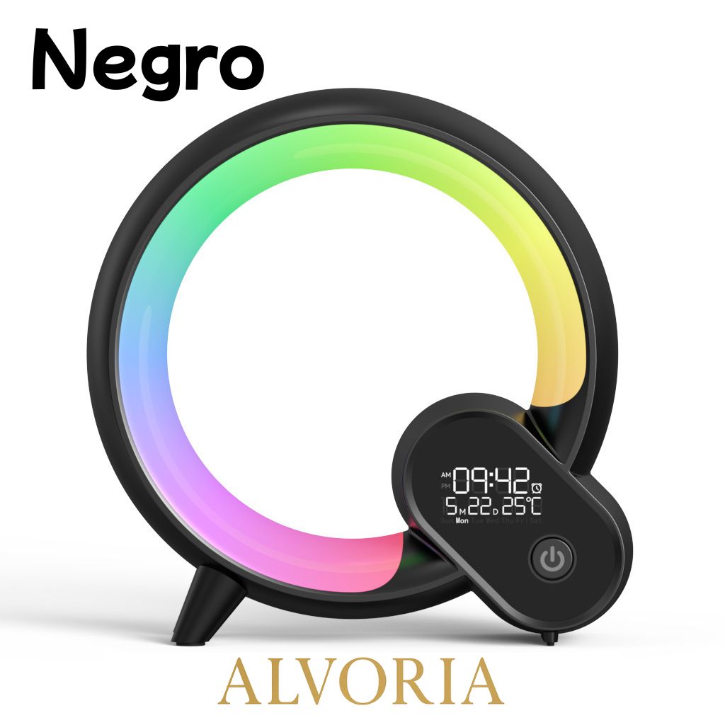 Luz Nocturna Inteligente RGB con Ruido Blanco y Despertador App