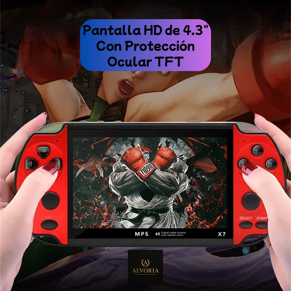 Consola Portátil GAMINJA X7 con 10.000 Juegos – Pantalla HD 4.3" | En Español