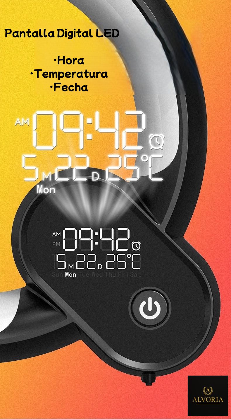 Luz Nocturna Inteligente RGB con Ruido Blanco y Despertador App