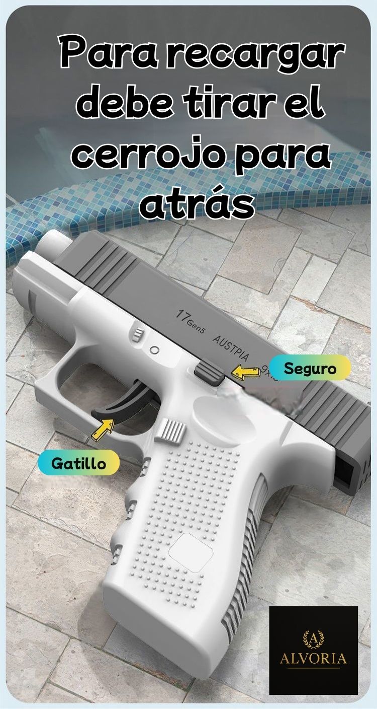 Pistola de Agua a Presión Sin Electricidad para Verano – ALVORIA™ Niños y Adultos