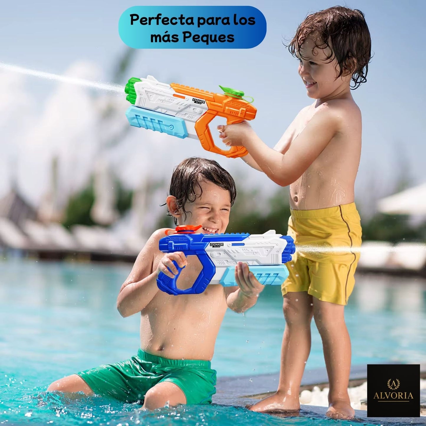 Pistola de Agua 600cc de Largo Alcance para Niños y Adultos – ALVORIA™