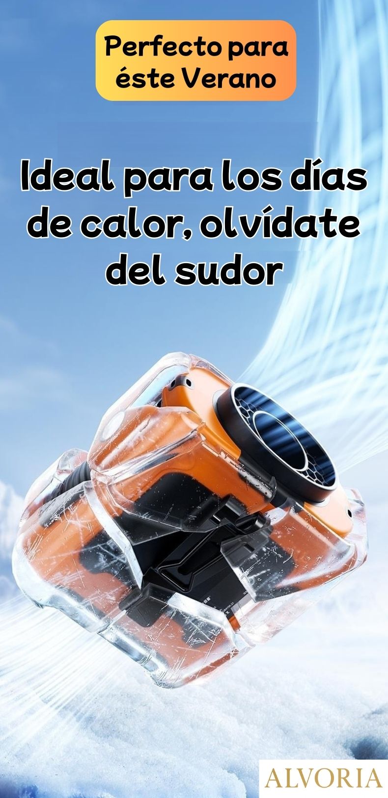 Ventilador Portátil de Cintura con Power Bank y Luz LED – ALVORIA™ 3 en 1