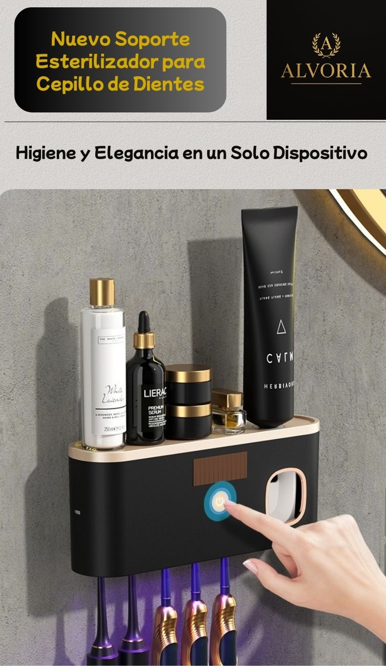 Esterilizador de Cepillos con Soporte | USB Recargable | Diseño Elegante