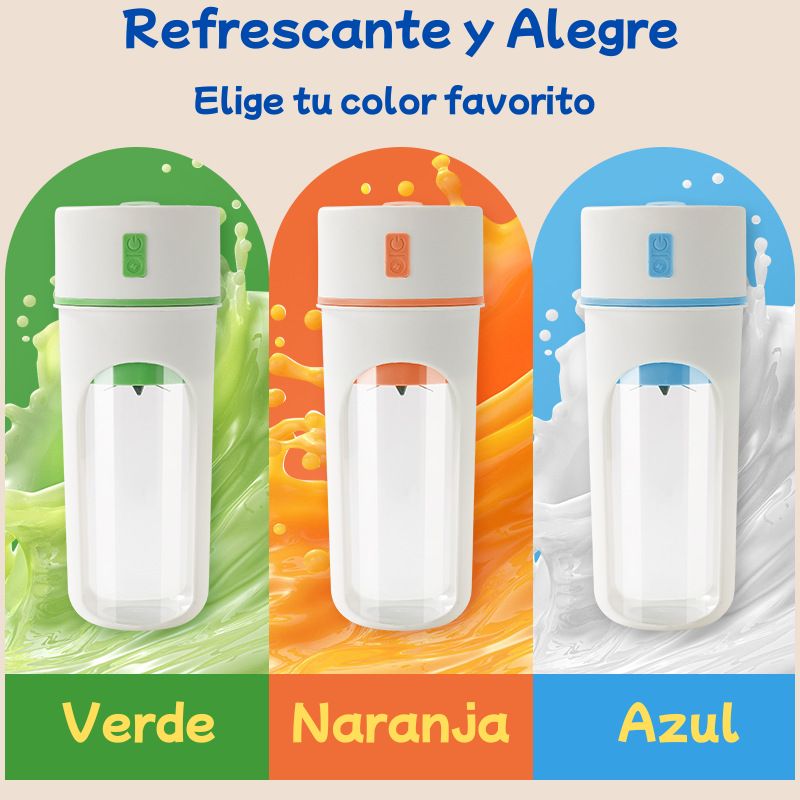 Licuadora Portátil Recargable 450ml | USB | Batidos y Zumos Saludables