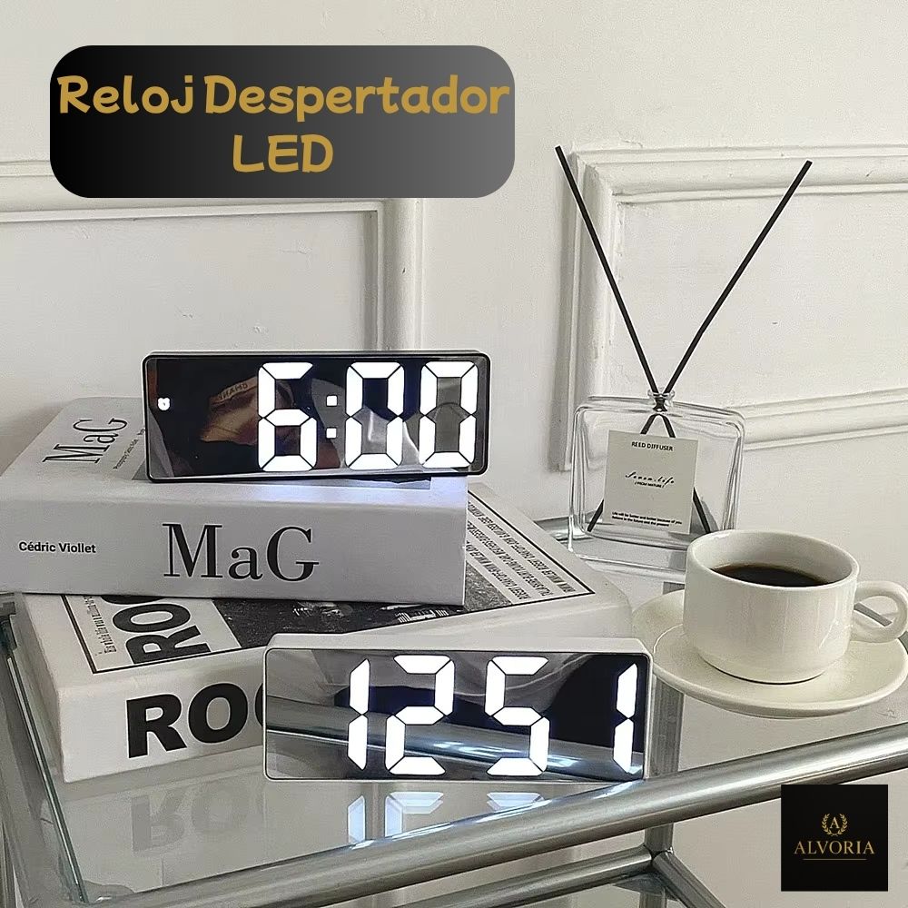 Despertador Digital LED de Mesita con Pantalla Espejo – ALVORIA™ Niños y Adultos