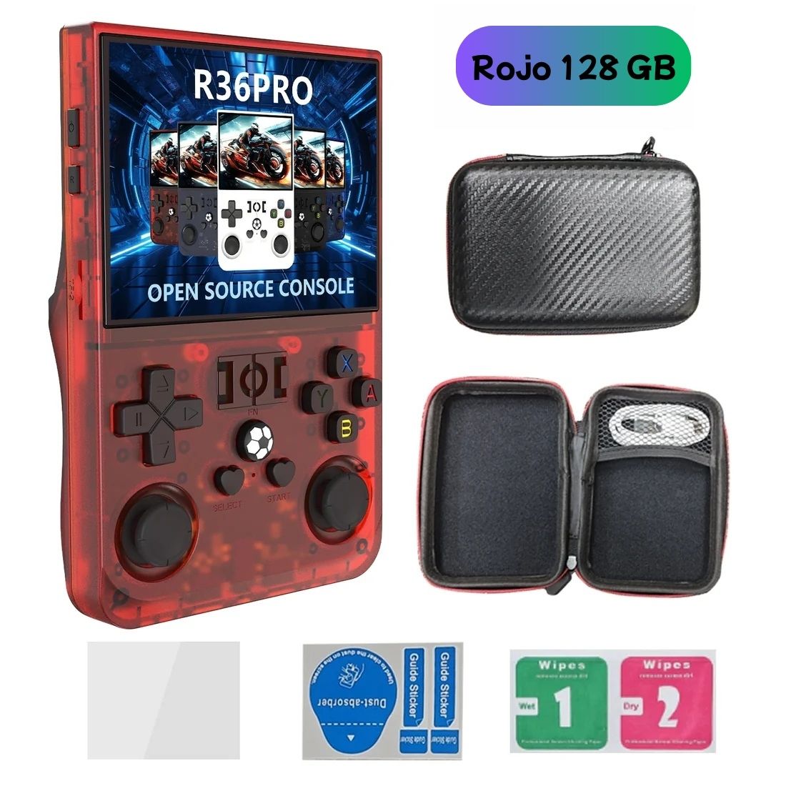 Consola Retro R36 PRO 128GB con 22.000 Juegos – Sistema Linux, Pantalla IPS 3.5” | En Español