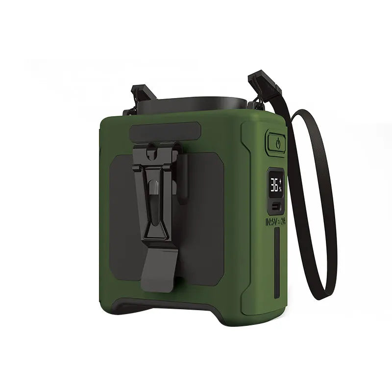 Ventilador Portátil de Cintura con Power Bank y Luz LED – ALVORIA™ 3 en 1