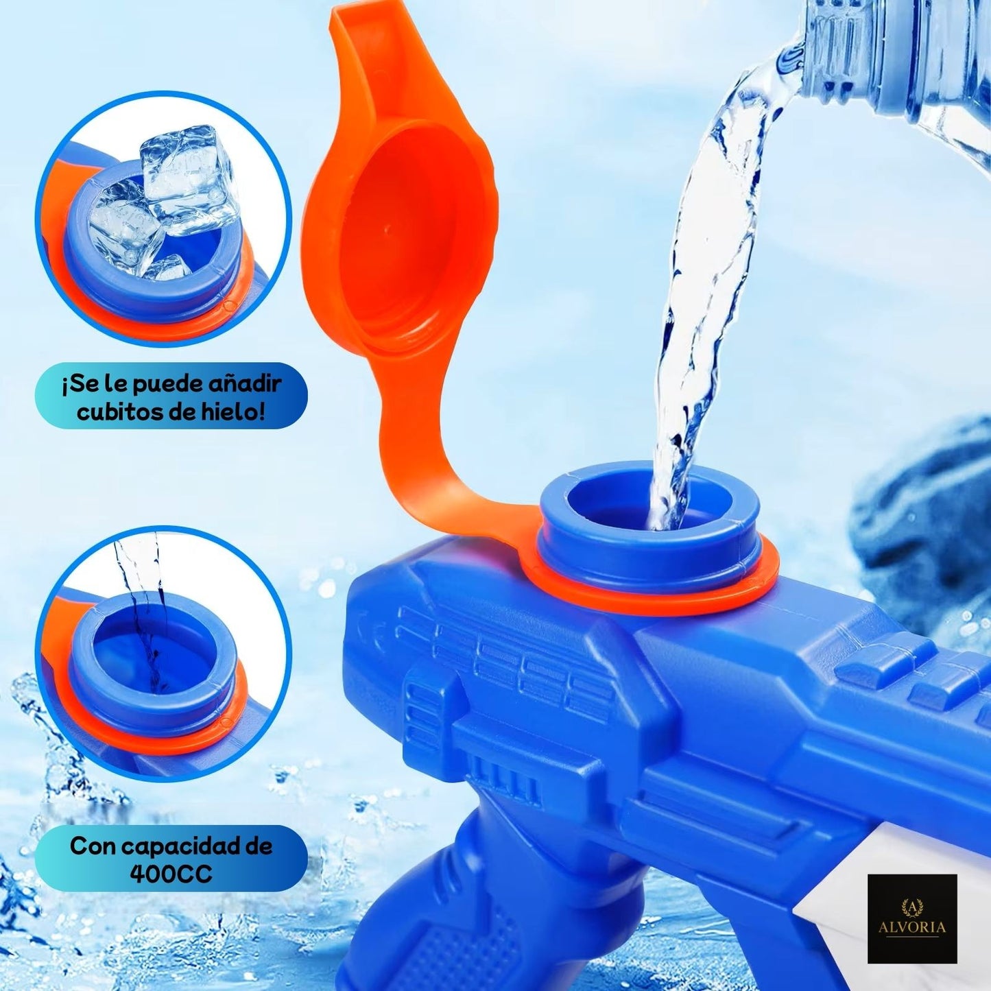 Pistola de Agua 600cc de Largo Alcance para Niños y Adultos – ALVORIA™