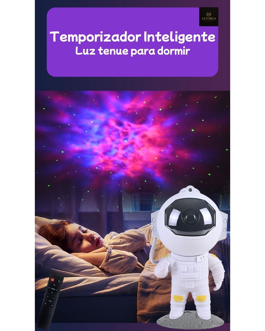Proyector Astronauta Galáctico con Estrellas – Lámpara LED Infantil