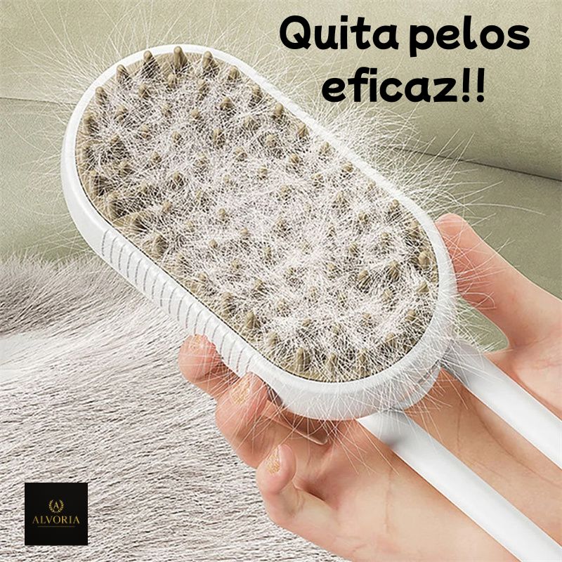 Cepillo Eléctrico 3 en 1 para Mascotas ALVORIA™ con Vapor Antiestático