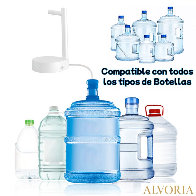 Dispensador de Agua Automático ALVORIA™ USB Recargable 7 Niveles