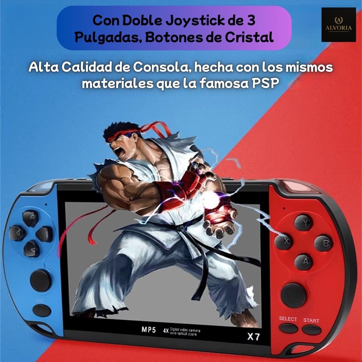 Consola Portátil GAMINJA X7 con 10.000 Juegos – Pantalla HD 4.3" | En Español