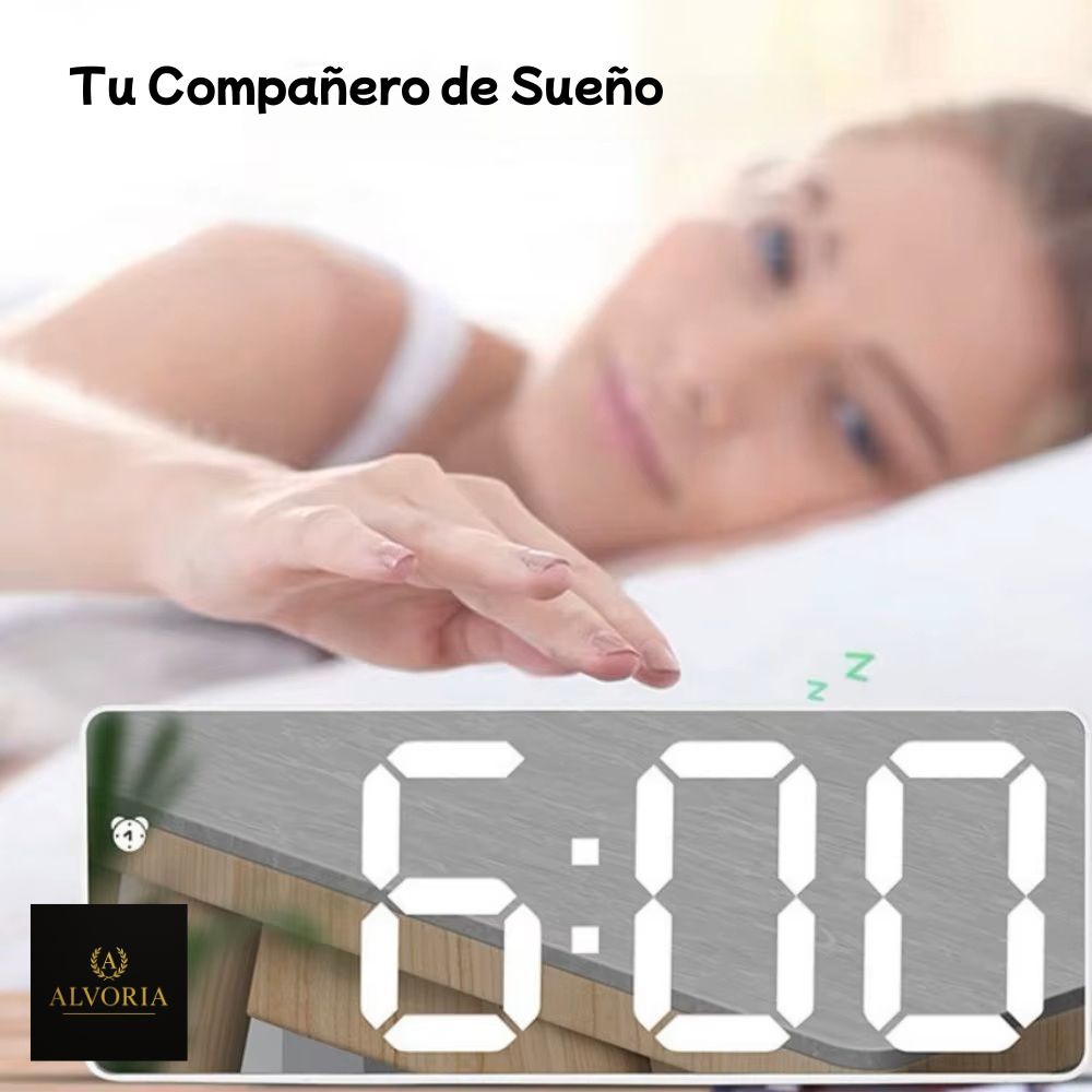 Despertador Digital LED de Mesita con Pantalla Espejo – ALVORIA™ Niños y Adultos
