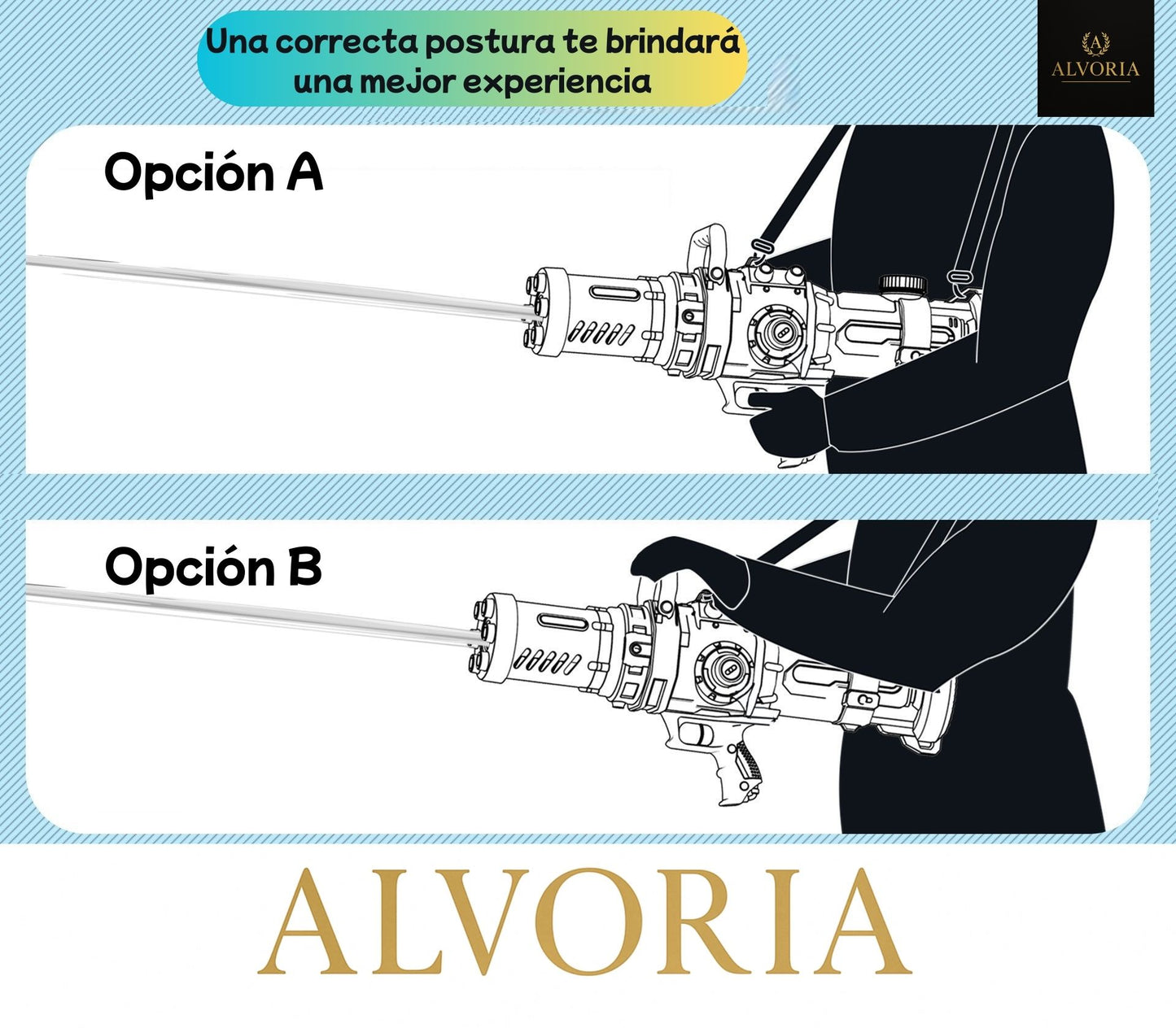 Pistola de Agua Gatling 1000ml | Alta Capacidad | Verano Niños