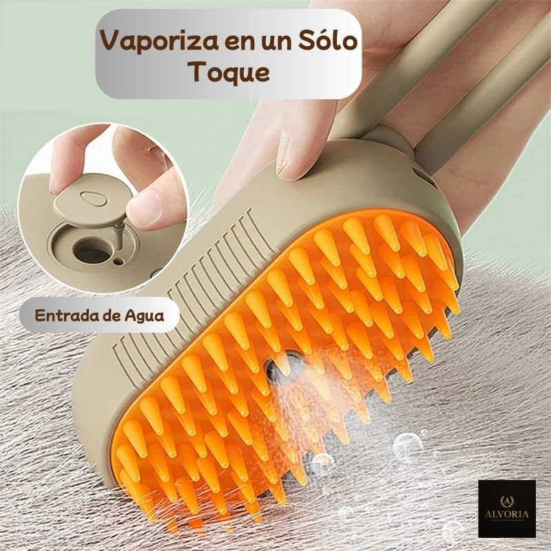 Cepillo Eléctrico 3 en 1 para Mascotas ALVORIA™ con Vapor Antiestático